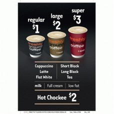 COFFEE ZONE-FRIDGE DOOR DECAL(WITH LOW FAT MESSAGE)148 X 210