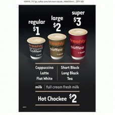 COFFEE ZONE-FRIDGE DOOR DECAL (FULL CREAM MESSAGE) 148 X 210