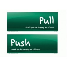 DOOR SIGNAGE-PUSH / PULL LEFT DOOR DBLE SIDED DECAL(310X110)