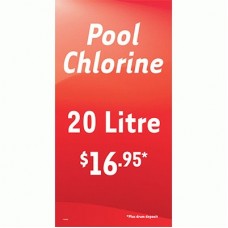 POOL CHLORINE COLOURBOND SIGN-20 LITRE $16.95 (300 X 600)