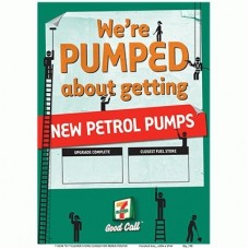A2 POSTER-WE'RE PUMPED ABOUT GETTING NEW PETROL PUMPS
