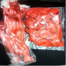 BALLOONS SET=80 RED BALLOONS+2 BAGS RIBBON+CLIPS(50 PER BAG)
