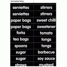 LABELS-UTENSILS & CONDIMENT LABELS BLACK A5 SHEET 210 X 83