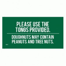 KRISPY KREME-HANDLNG MESSAGE PLEASE USE TONGS DECAL 125 X 60