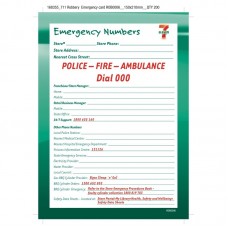 ROBBERY PREVENTION-EMERGENCY NUMBERS CARD 150 X 210