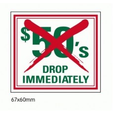 ROBBERY PREVENTION-50'S DROP DECAL 67 X 60