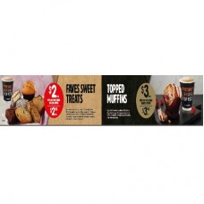 SWEET TREATS HEADER 915MM $2 FAVE TREATS / $3 TOPPED MUFFINS