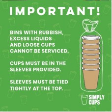 CUP RECYCLING WHEELIE BIN DECALS 230 X 230