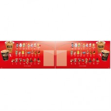 ICN RANGEBOARD 370 X 750 RED WITH POCKET-ICE CREAMS