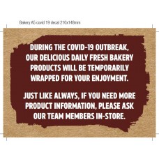 BAKERY A5 DECAL COVID19 COMMSâ€“TEMP WRAPPING 2020