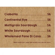 BREAD BAKERY A5 MENU DECAL 210 X 148 JN 211767