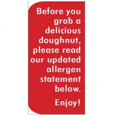 KK DOOR ALLERGEN DECAL LHS 70 X 210